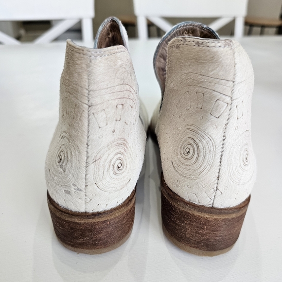 White Cowhide Ankle Bootie - Picture 4 of 8